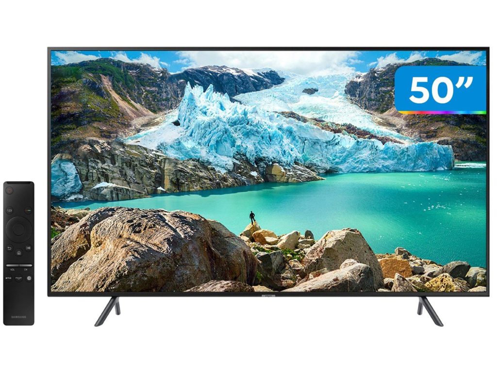 Smart TV 4K LED 50” Samsung UN50RU7100 - Wi-Fi Bluetooth HDR 3 HDMI 2 USB